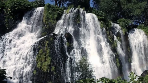 Mountain Waterfall, Wild Scenery Stockbeeldmateriaal 91897285
