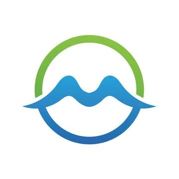 Mountain wave icon logo vector Stock Illustration