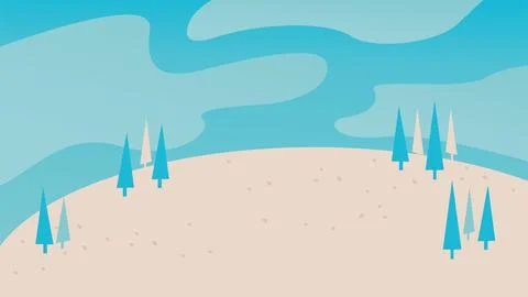 Mountain when winter background with tree stock vector Stock Illustration