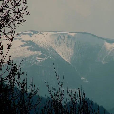 The mountain on which many avalanches Stock Footage 69411162