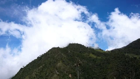 Mountain White Clouds Blue Sky [Timelapse] Stock Footage 88315311