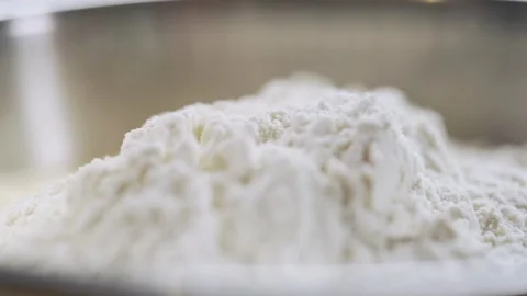Mountain of white flour, macro shot of flour Stock Footage 205590778