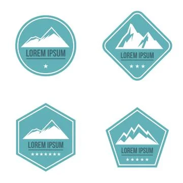 Mountain white logo on blue background Illustrazione stock