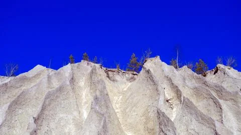 Mountain of white sand. Stock Photos