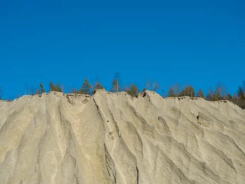 Mountain of white sand. Stock Photos