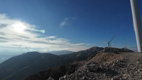 Mountain wind farm. Stock Footage 320243443