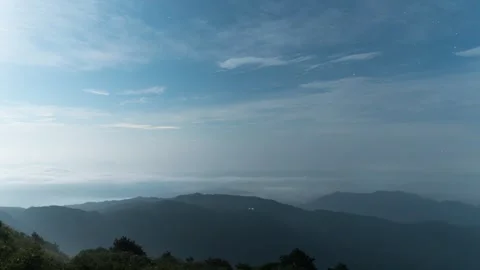 Mountain Wind Turbines Scenery Time-lapse with Rotating Blades and Sky Stock Footage 326679276