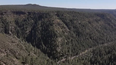 Mountain winding road through forest valley Arizona,USA Stock Footage 140877923