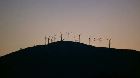 Mountain windmills Stock Footage 279437