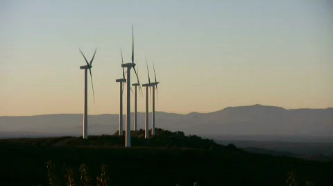 Mountain windmills Stock Footage 282949