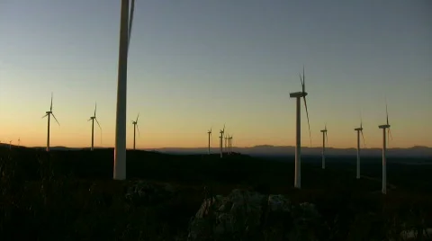 Mountain windmills Stock Footage 283031