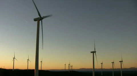 Mountain windmills Stock Footage 283079