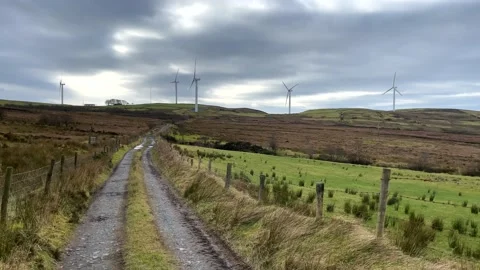 Mountain Windmills Stock Footage 148293551