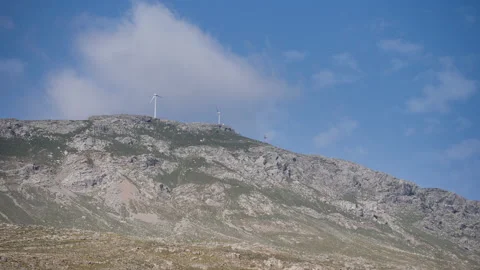 Mountain with windmills Stock Footage 202129055