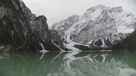 Mountain Winter Cold Italy River Lake Stock Footage