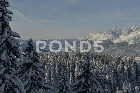 Mountain winter landscape Stock Photos