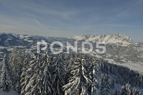 Mountain winter landscape Stock Photos