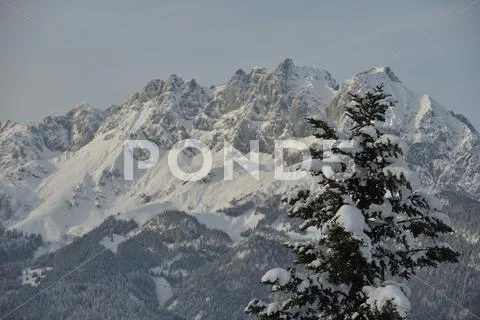 Mountain winter landscape Stock Photos