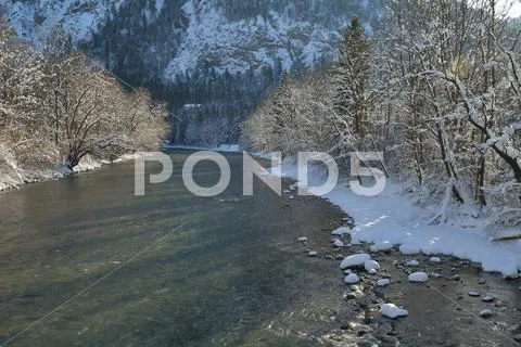 Mountain winter landscape Stock Photos