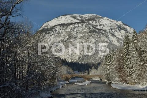 Mountain winter landscape Stock Photos