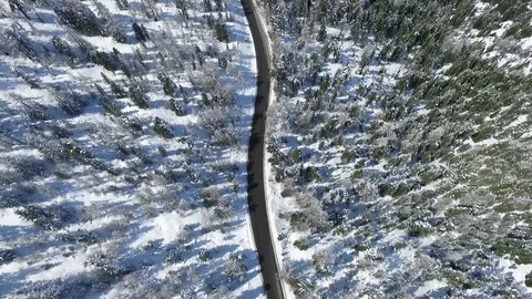 Mountain winter road Video stock 90243698
