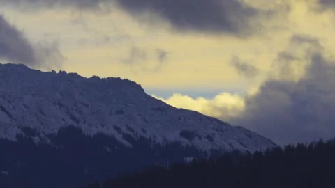 Mountain Winter Sunset Landscape in Southern Urals, Russia Video stock 325472964