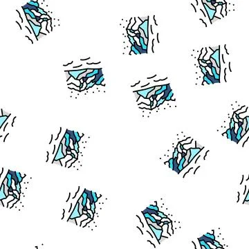 Mountain winter vector seamless pattern Stock Illustration
