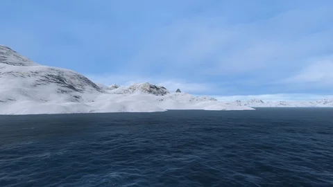 Mountain in Winter Weather, 3D Rendering Stock Footage 121689031