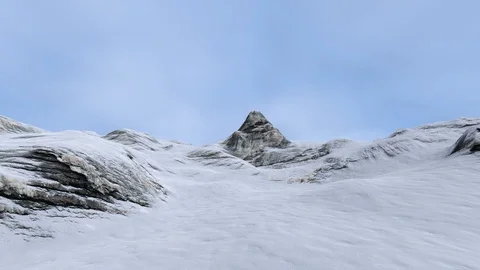 Mountain in Winter Weather, 3D Rendering Stock Footage 121689096