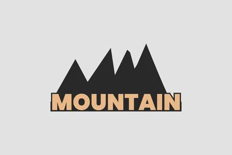 Mountain wordmark logo with the mount as background. Illustrazione stock