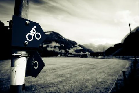 Mountainbiking In The Austrian Alps Stock Photos