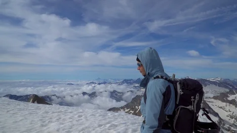 Mountaineer in the alps Stock Footage 113202936