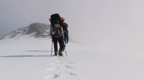 Mountaineer In The High Mountains Stock Footage 56540432