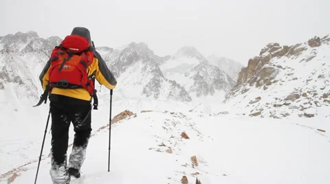 Mountaineer walking 2 Video stock 35544075