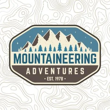Mountaineering adventure patch. Vector. Concept for alpine club shirt or badge Stock Illustration