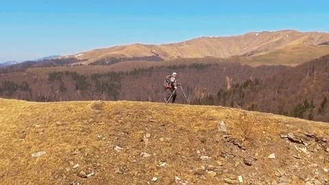 Mountaineering in slow motion Stock Footage 74257607