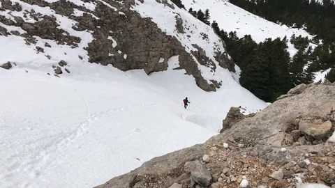 Mountaineers going down Stock Footage 107455804
