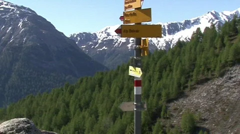 MountainHikingSign 1 Stock-Footage 482077