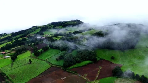 Mountainous area with cultivated fields Stock Footage 300608958