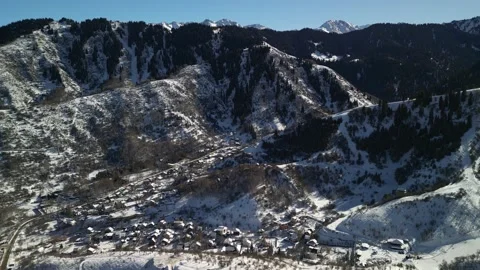 Mountainous area with different vegetation. The view from the drone. Stock-Footage 297501949