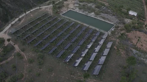 Mountainous area solar water absorption irrigation system Video stock 337980925
