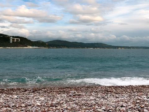 A mountainous bay Stock Photos