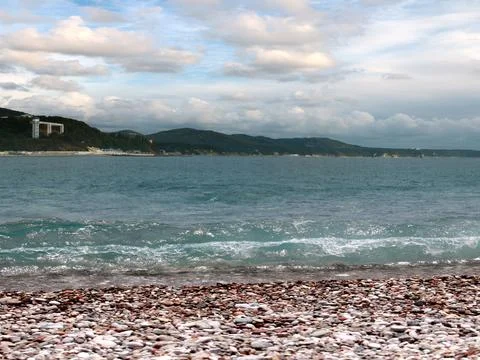 A mountainous bay Stock Photos