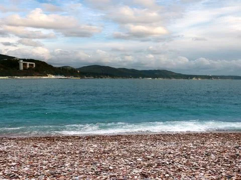 A mountainous bay Stock Photos