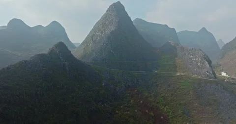 Mountainous Landscape, Dong Van, Ha Giang, Ha Giang, Vietnam. Video stock 329033485