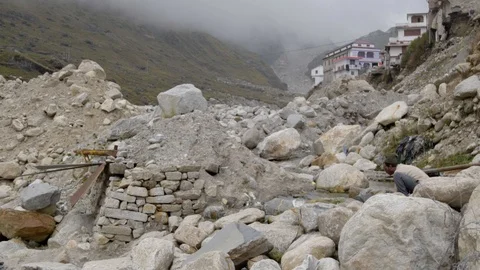 Mountainous river flowing through Himalayan valley, Stock Footage 123269567