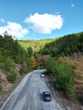 Mountainous road sky Stock Photos