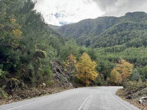 Mountainous road sky Stock Photos