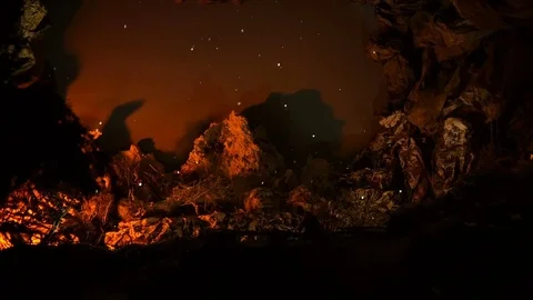 Mountainous setting with snow falling Stock Footage 71555536