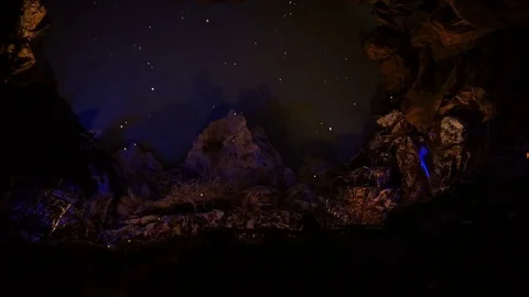 Mountainous setting with snow falling Stock Footage 71907161